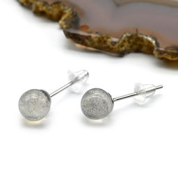 Серьги гвоздики из лабрабора шарик 5мм