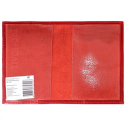 Обложка для паспорта Croco-П-400 натуральная кожа красный игуана (73) 211536  фото 2