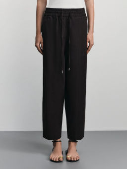 Брюки-джоггеры с вискозой и льном в составе / Zarina  фото 2