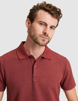 Nar Slim Fit _rme Dokulu Polo Yaka Ti__rt