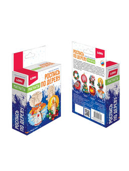 Роспись по дереву на магнитах С Рождеством!, набор для творчества