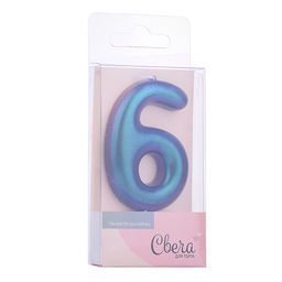 Свеча Цифра, 6, Фантом, Хамелеон, 4*6 + 2,5 см, 1 шт. с держателем