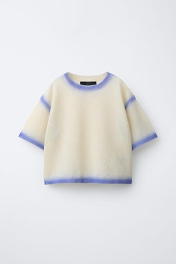 SHORT SLEEVE JUMPER WITH TIE DYE TRIMS