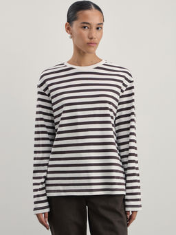 Лонгслив в полоску из хлопка / Zarina  фото 3