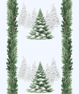 Дорожка для сервировки 50*150 см, хлопок 100% (Снежные ели)