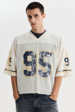 Camiseta de malla estampada Oversized Fit - H&m фото 5