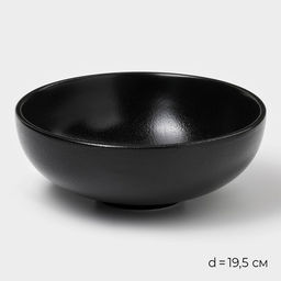 Салатники Magistro Carbon, 250/650/1.2 л, d=11/16/19.5 см, набор 3 шт., керамика, чёрные