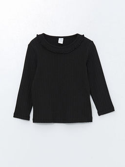 Bisiklet Yaka Uzun Kollu Basic K?z ?ocuk Ti??rt