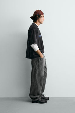 PINSTRIPE BAGGY FIT TROUSERS - Zara фото 14