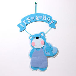 Украшение на гендер пати «Подвеска Мишка It's a Boy», 30.5×30.5×49 см, голубое