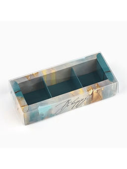 Цена за 5 шт. Коробка под 3 конфеты с ячейками «Текстура», 14.5×6×3 см