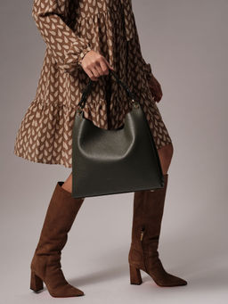 Сумка кожаная Deboro 30994 зеленый мох