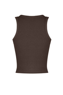 Kahverengi-Tas 2li Paket Vucuda Oturan Crop Halter Yaka Fitilli Esnek Orme Atlet TWOSS21AL0058