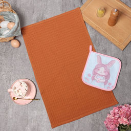 Набор кухонный «Этель» Bright day, прихватка 19×19 см, полотенце 35×60 см, вафля