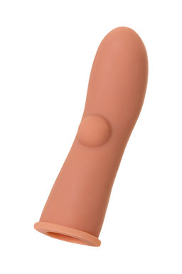 Насадка KOKOS реалистичная с имитацией пирсинга, TPE, телесная, 14.7 см  фото 5