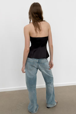 TOP BANDEAU SATINADO / Negro - Zara фото 5