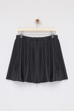 Antrasit Piliseli Poliviskon Dokuma Mini Etek TWOSS26ET00014 - Trendyolmilla фото 7