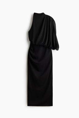 Vestido drapeado de un hombro