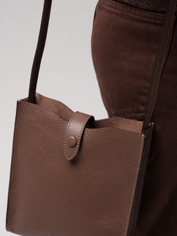 Кожаная сумка кросс-боди Leya DBR 30919 коричневый какао  фото 7