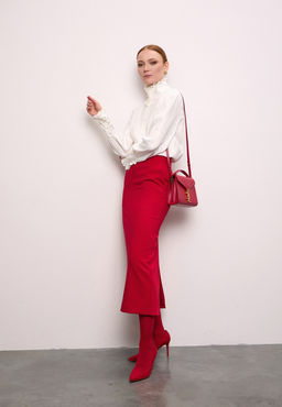 Блузка c изысканным воротником-стойкой DEVITA