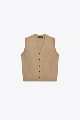 PLAIN KNIT WAISTCOAT TOP - Zara фото 12
