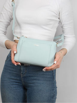 Сумка женская искусственная кожа DJ-СМ 7336-STARLIGHT BLUE, 1отд, плечевой ремень, голубой SALE 263896 - Adelia фото 9