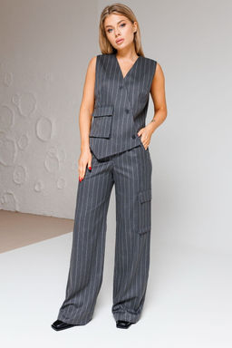 Костюм AmberA 2054 серый полоска  фото 6