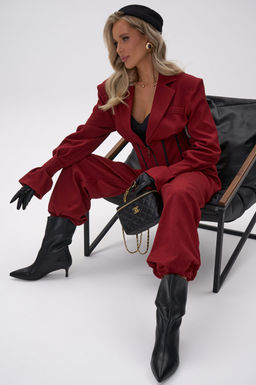 Пиджак  корсет Джуди (бордовый) - Эльза фото 16