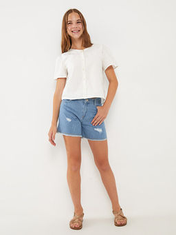 Y?rt?k Detayl? K?z ?ocuk Jean ?ort