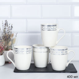 Кружка 400 мл Орнамент Белая/ A2-908 /уп72/