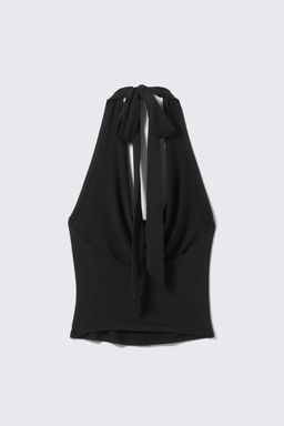 Top tipo halter con ca?da en cascada