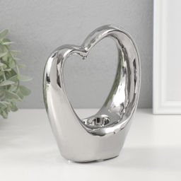 Подсвечник на 1 свечу Сердце, d=4 см, серебро, 14.5?6?17 см