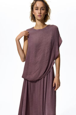 Vestido drapeado de sat?n - H&m фото 6