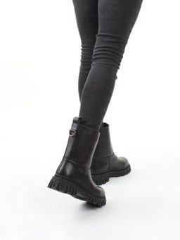 04-PAT148-1Z BLACK Ботинки зимние женские (натуральная кожа, 100% шерсть)