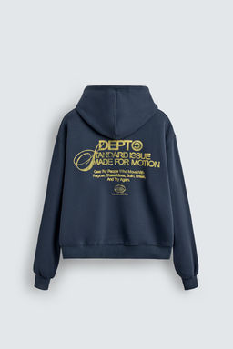 WASHED PRINTED SLOGAN HOODIE - Zara фото 8