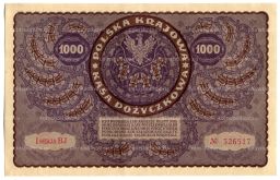 Банкнота 1000 марок 1919 года Польша