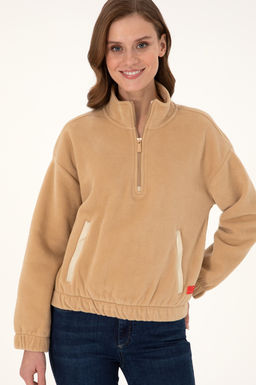 Женский свитшот песочного цвета Неожиданная скидка в корзине - U.s. polo assn фото 3