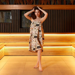 Полотенце банное Этель Девичник парео 80х144см, вафля 200г/м2, 100% хл