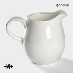Кувшин для воды Magistro «Бланш», 1 л, 13×15 см, фарфор, белый