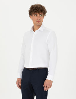 Beyaz Slim Fit Uzun Kollu G_mlek