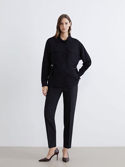 Beli Kemerli Kad?n Cigarette Pantolon