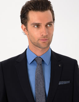 Lacivert Slim Fit %100 Y_n Klasik Tak_m Elbise - Cacharel фото 2