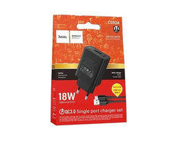 Зарядное устройство сетевое HOCO (CS92A, HC-71033) QC, 18W, 1 USB, черное