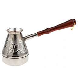 Турка медная 300мл "Ирис", д8,5см, h10см, s0,8мм, деревянная ручка (Россия)