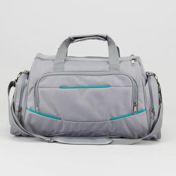 Сумка спортивная на молнии, 3 наружных кармана, большой размер, цвет серый