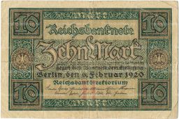 Банкнота 10 марок 1920 года Германия