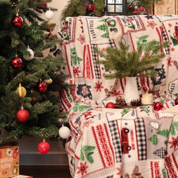 Плед флисовый новогодний Экономь и Я. Рождество, 150?200 см