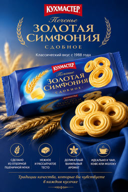 Печенье Кухмастер Золотая симфония сдобное 230 г