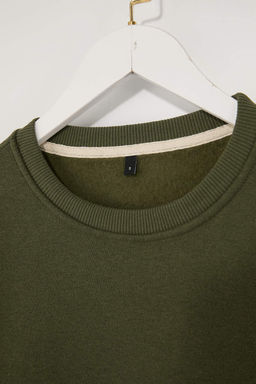 Haki Oversize/Genis Kesim Basic Ici Sardonlu Bisiklet Yaka Sweatshirt TMNAW26SW00047 - Trendyolmilla фото 2
