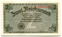 2 рейхсмарки 1940 года Германия (Для оккупированных территорий)